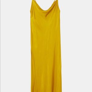 Zara Dresses - Zara mustard satin midi dress- size Small Zara Dresses - Zara mustard satin midi dress- size Small